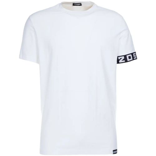 T-shirt & Polo tshirt bianca logo stripe nero - Dsquared - Modalova