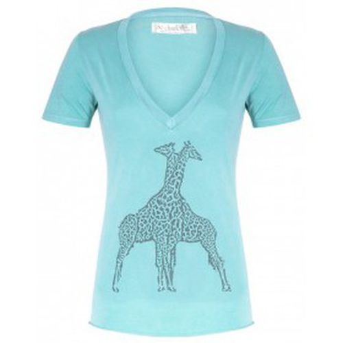 T-shirt V neck short sleeves Giraffe T00-91-80 Vert - So Charlotte - Modalova