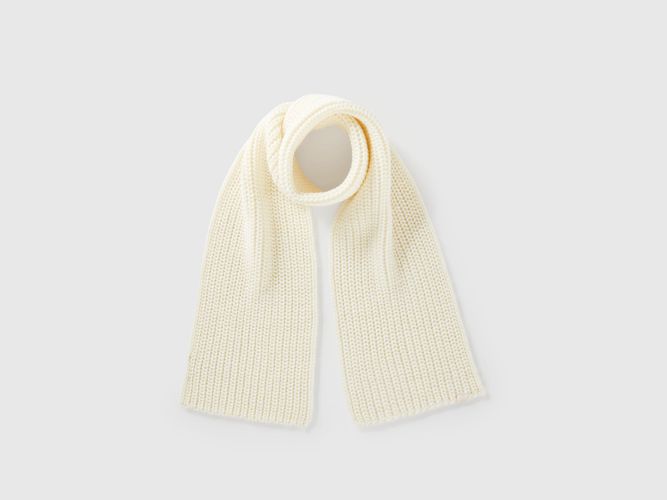 Benetton, Écharpe En Laine Mélangée, Taille: 6-14, Crème, Enfants - United Colors of Benetton - Modalova