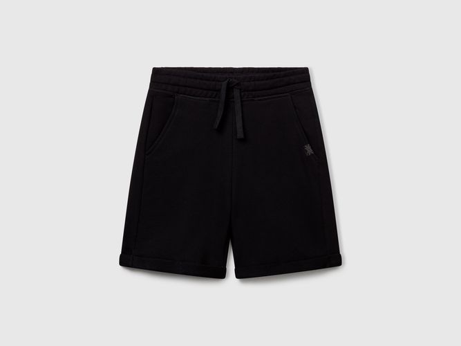 Benetton, Bermuda En Molleton Pur Coton, Taille: 2XL, Noir, Enfants - United Colors of Benetton - Modalova