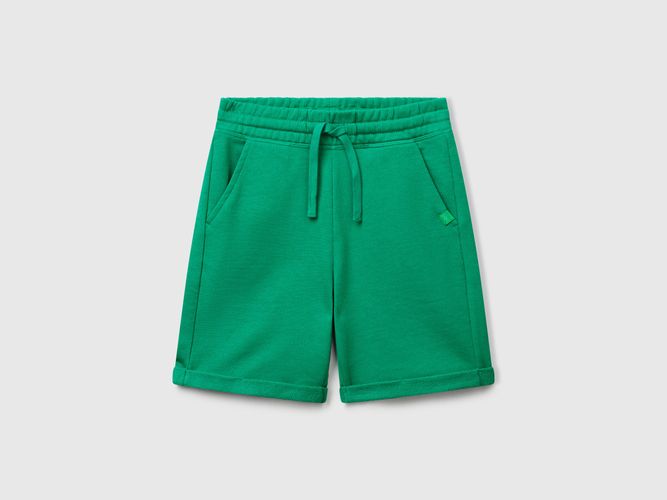 Benetton, Bermuda En Molleton Pur Coton, Taille: 2XL, Vert, Enfants - United Colors of Benetton - Modalova