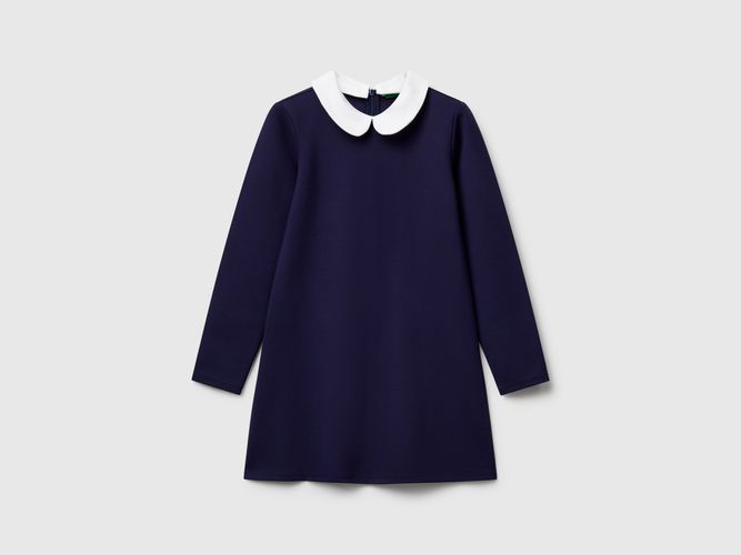 Benetton, Robe À Col En Mélange De Viscose, Taille: 2XL, Bleu Foncé, Enfants - United Colors of Benetton - Modalova