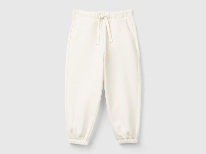 Benetton, Pantalon De Jogging En Polaire Avec Cordon De Serrage, Taille: 12-18, Crème, Enfants - United Colors of Benetton - Modalova
