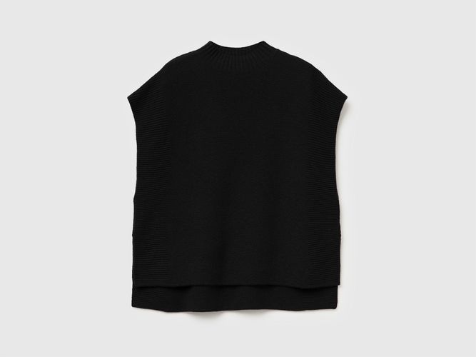 Benetton, Gilet Col Roulé En Laine Mélangée, Taille: L, Noir - United Colors of Benetton - Modalova