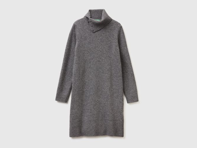 Benetton, Robe Midi En Laine Mélangée, Taille: L, Gris Foncé - United Colors of Benetton - Modalova