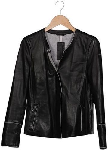 Damen Jacke, schwarz, Gr. EU 38, Baumwolle, Leder, Synthetik - Second Hand - Milestone - Modalova