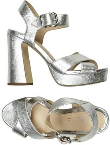 Damen Sandale, silber, Gr. EU 38, Kunstleder - Second Hand - OFFICE LONDON - Modalova