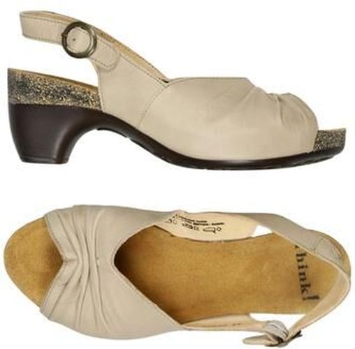 Damen Sandale, beige, Gr. EU 38, Leder - Second Hand - Think! - Modalova