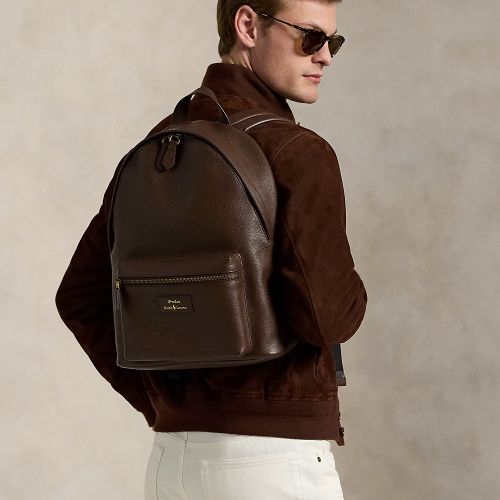 Pebbled Leather Backpack - Polo Ralph Lauren - Modalova