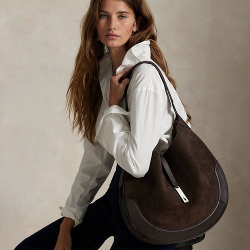 Grand sac Shoulder Polo ID en daim - Polo Ralph Lauren - Modalova