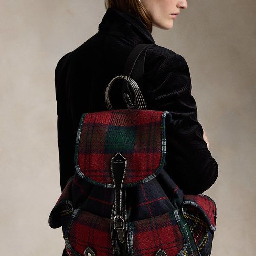 Plaid Wool-Leather Bellport Backpack - Polo Ralph Lauren - Modalova