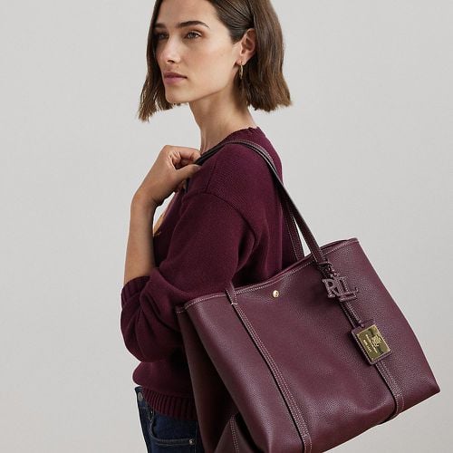 Pebbled Leather Large Emerie Tote Bag - Lauren - Modalova