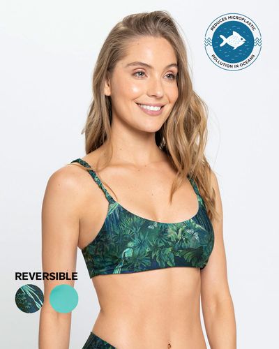 Top de bikini BIO-PET doble cara con tirantes fijos - Leonisa - Modalova