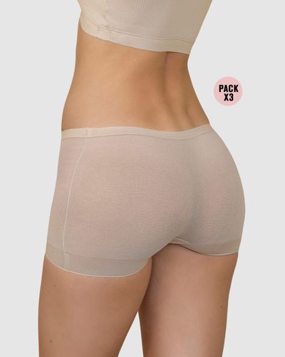 Pack stretch boyshort knickers - Leonisa - Modalova