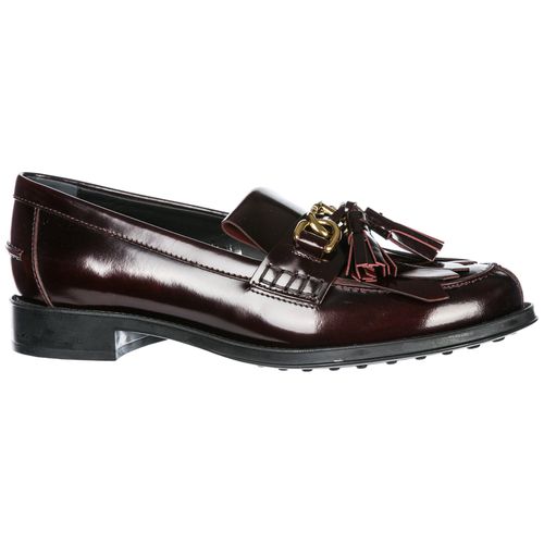 Women's leather loafers moccasins double t - Tod's - Modalova