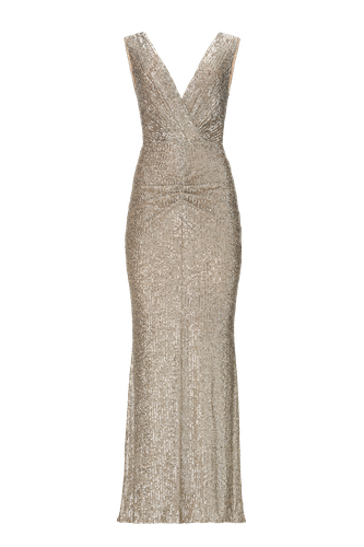 All Eyes On You Silver Sequin Gown - Lita Couture - Modalova