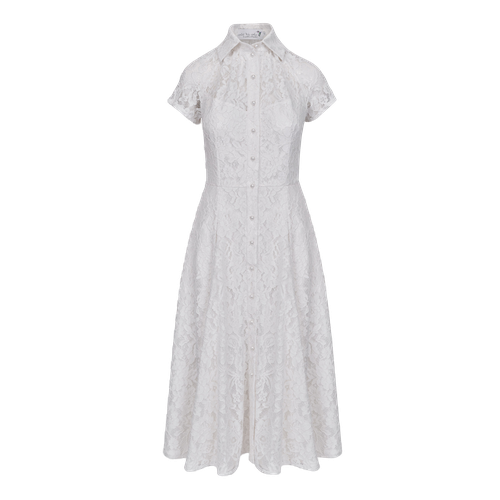 Full of elegance dress made of ecru lace fastened with pearl buttons - Lily Was Here - Modalova