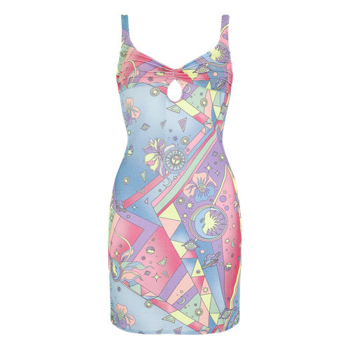 Aliona Embellished Luxury Multi-Coloured Party Dress - Oceanus Swimwear - Modalova