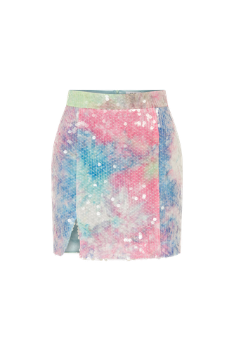 Janine - Silk Sequin Mini Skirt With Front Slit - ILA - Modalova