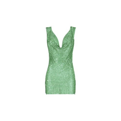 Apple green crystals draped dress - Daniele Morena - Modalova
