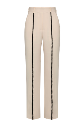 Fuzzy details straight leg trousers - Maria Kokhia - Modalova