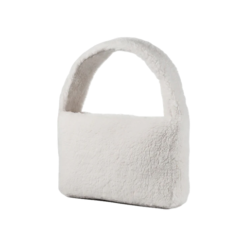 Poppy Coconut Butter Cotton Faux Shearling Medium Size Handbag - Marei 1998 - Modalova