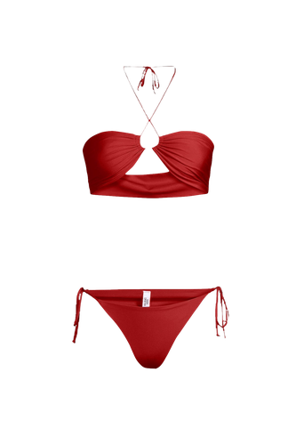 Bahia Bikini in Carmine Red - Bottom - Sara Cristina - Modalova