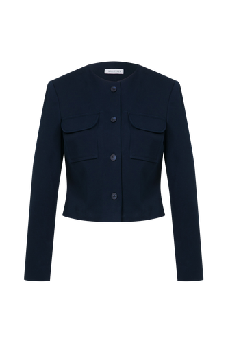 Irma Cotton Jacket in Deep Cobalt - Nazli Ceren - Modalova