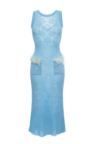 Blue Rose Knit Dress - ANDREEVA - Modalova