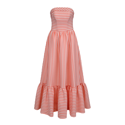 Graceful dress with coral stripes - Lily Was Here - Modalova