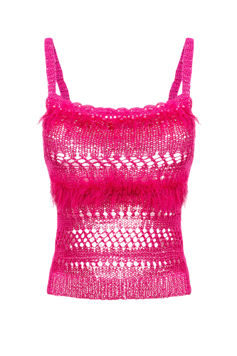 Purple Handmade Knit Top - ANDREEVA - Modalova