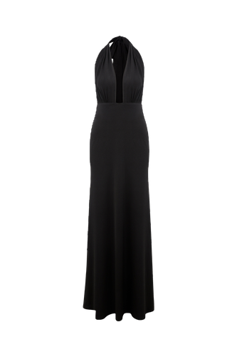 Ines Jersey Long Dress in Noire - Nazli Ceren - Modalova