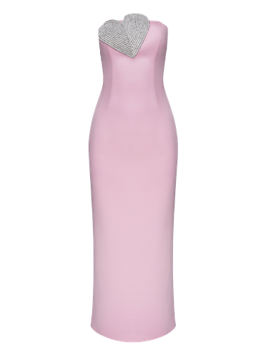 Heart-Embellished Strapless Maxi Dress - NDS The Label - Modalova