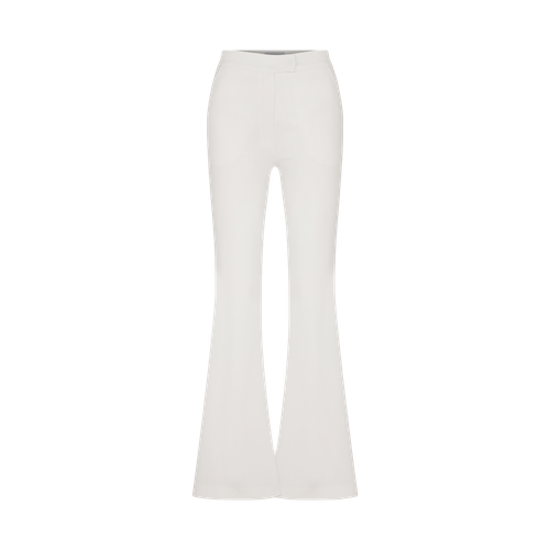 Marylebone Crepe Flared Trousers in Vanilla Ice - Nazli Ceren - Modalova