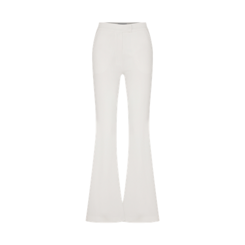 Marylebone Crepe Flared Trousers in Vanilla Ice - Nazli Ceren - Modalova