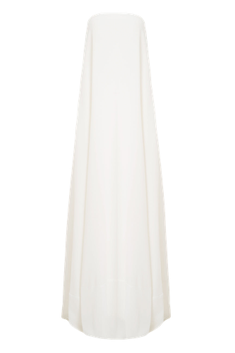 Amy Crepe White Strapless Maxi Dress - Lora Istanbul - Modalova