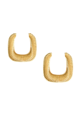 Keira Gold Textured Earring - THE GALA - Modalova
