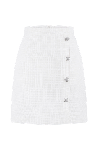 Buttoned skirt - Total White - Modalova
