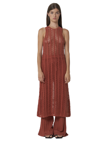 AISHA Hand-crochet tunic brick - Leap Concept - Modalova