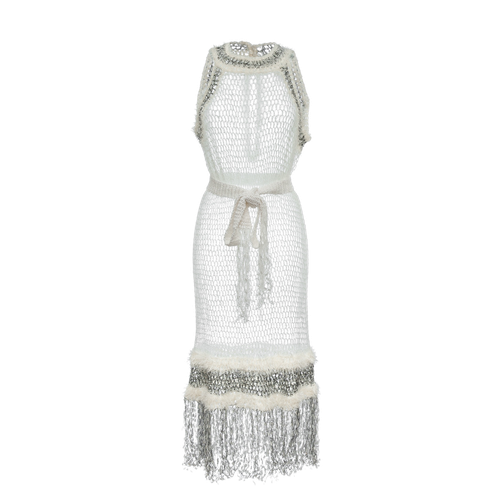 White Rose Handmade Knit Dress - ANDREEVA - Modalova