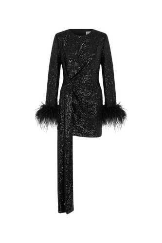 Lulu - Mini Sequin Dress with Feathers - ILA - Modalova