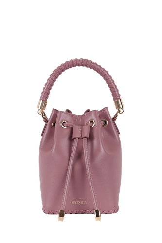 SAONARA MINI BUCKET PINK LEATHER - Saonara - Modalova