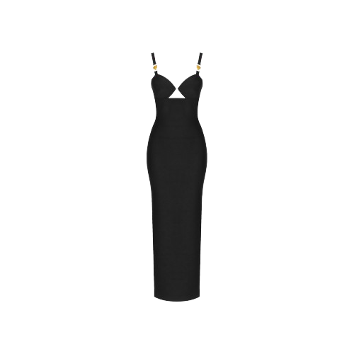 Black iconic panther long dress - Daniele Morena - Modalova