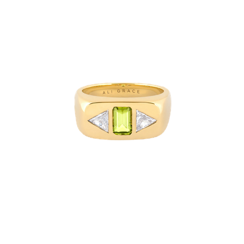 Peridot & Diamond Trillion Bubble Ring - Ali Grace Jewelry - Modalova