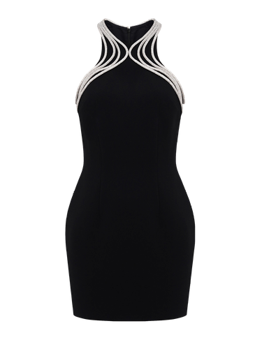 Embellished Halter Mini Dress in Black - NDS The Label - Modalova