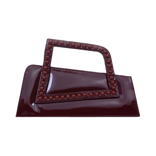Jalila - Patent Burgundy - Top Handle Bag - ALIEL - Modalova