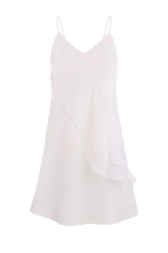 Linen mini dress - Total White - Modalova