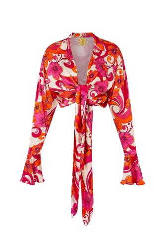 Luau' Wrap Shirt - Ultraviolet - Cin Cin - Modalova