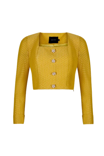 Nº03 CROPPED TOP WITH FLOWER JEWEL BUTTONS - ANCOST - Modalova