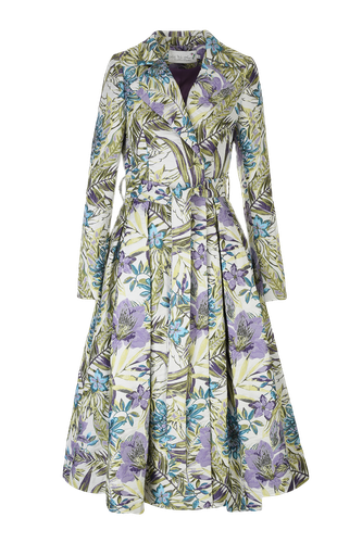 Formal coat from embroidered jacquard in flowers - Lily Was Here - Modalova